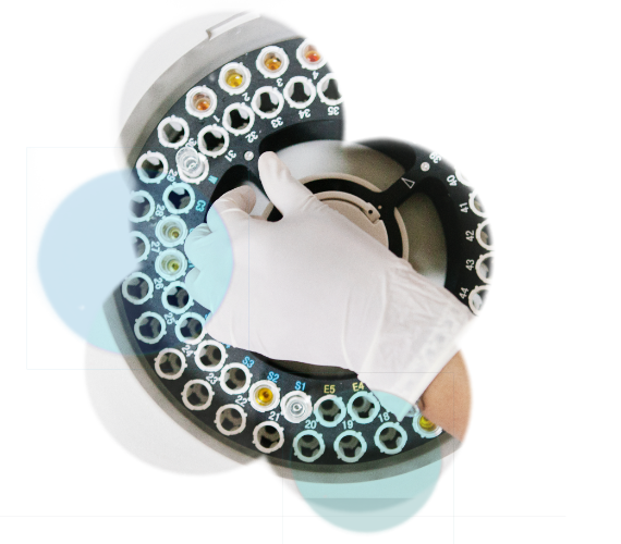 a hand adjusts a centrifuge